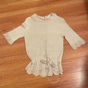 Vintage 1930s knit cream top size small